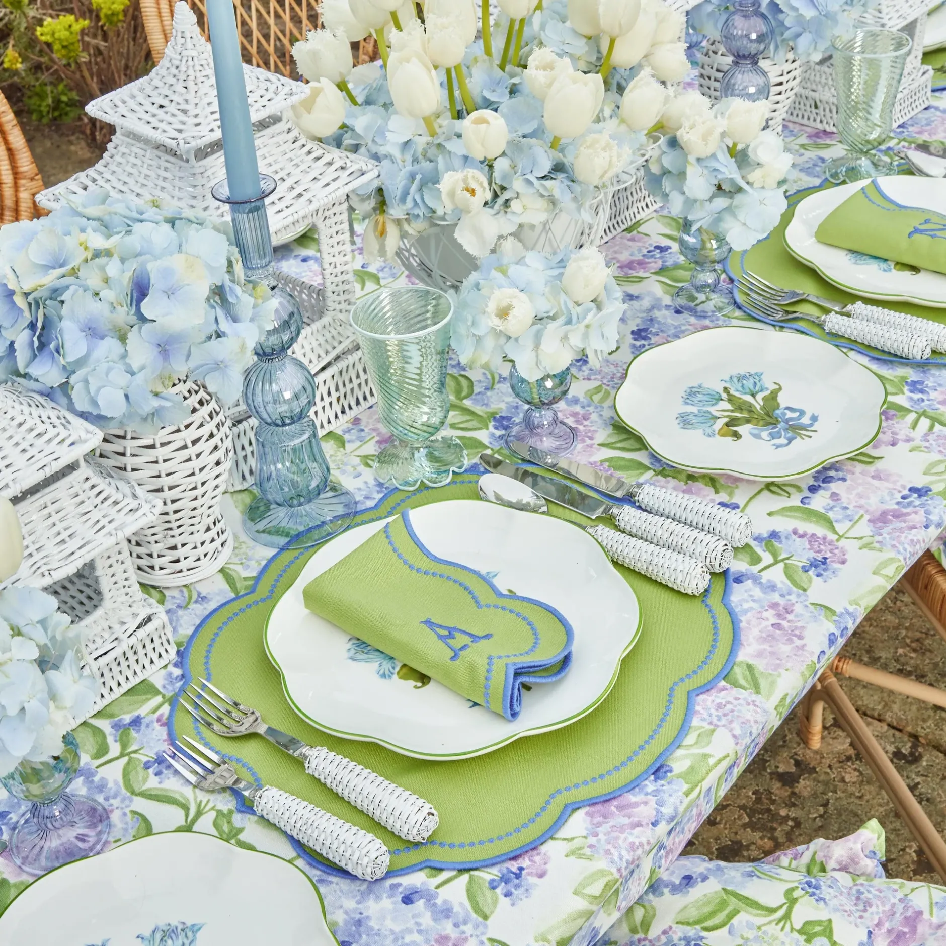 Discount Mrs. Alice Eloise Green And Blue Placemats (Set Of 4)