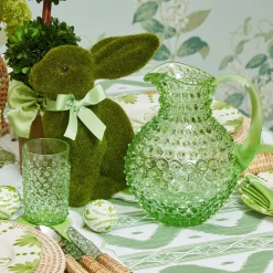 Hot Mrs. Alice Emerald Hobnail Glasses & Jug Set