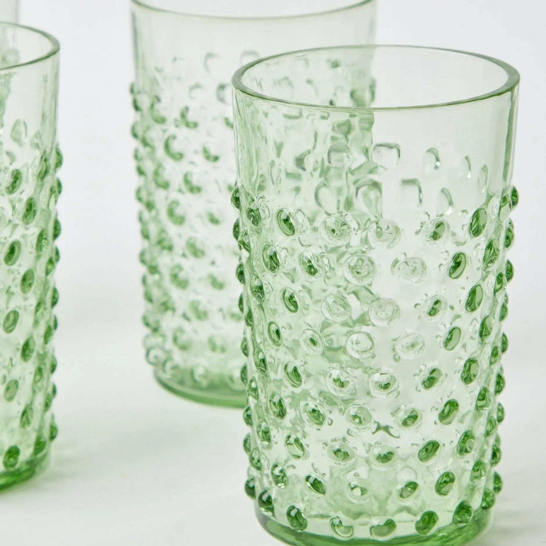 Clearance Mrs. Alice Emerald Hobnail Glasses & Jug Set