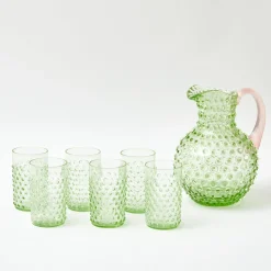 Discount Mrs. Alice Emerald Hobnail Jug & Rose Handle