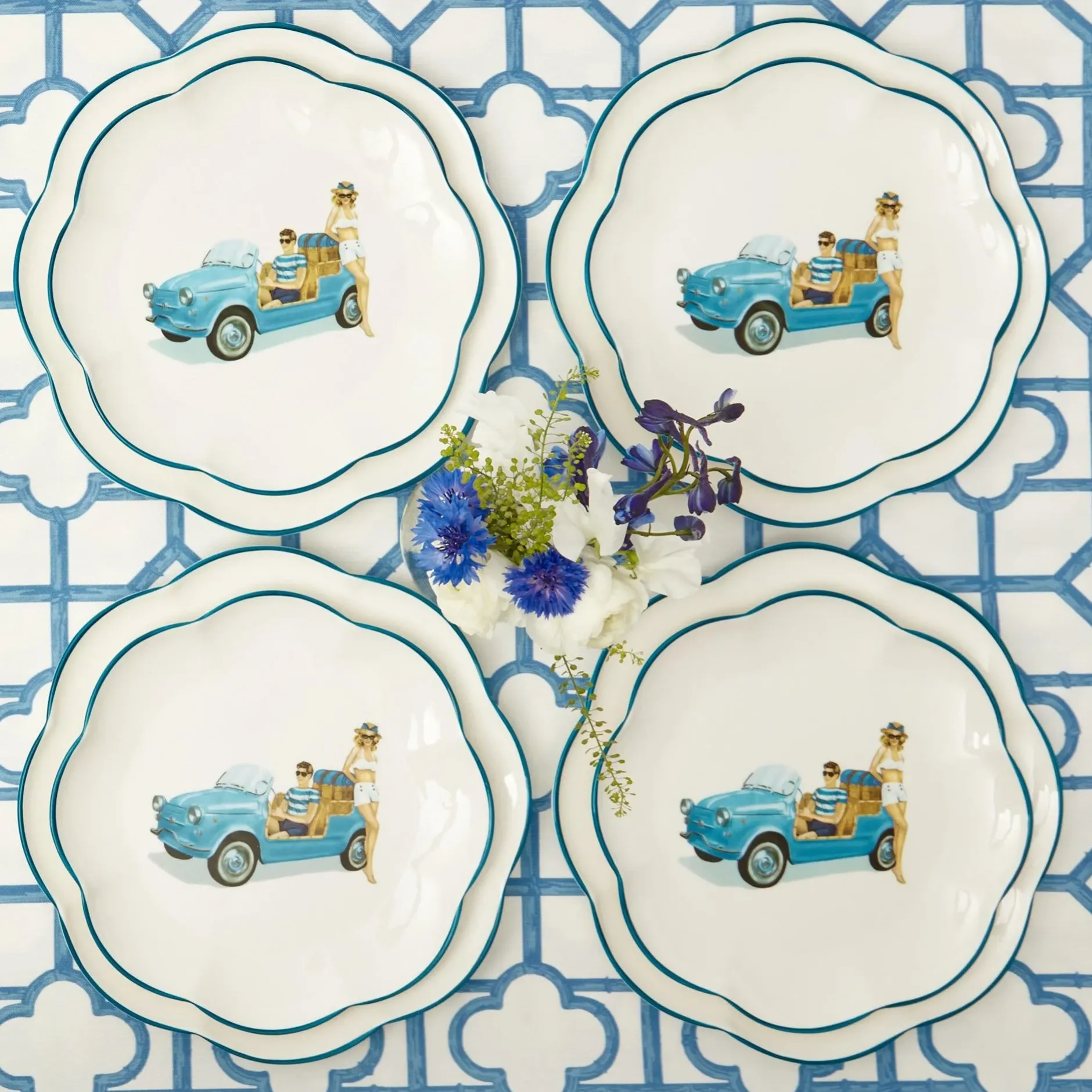 Hot Mrs. Alice Fiat Jolly Dinner & Starter Plates (Set Of 8)