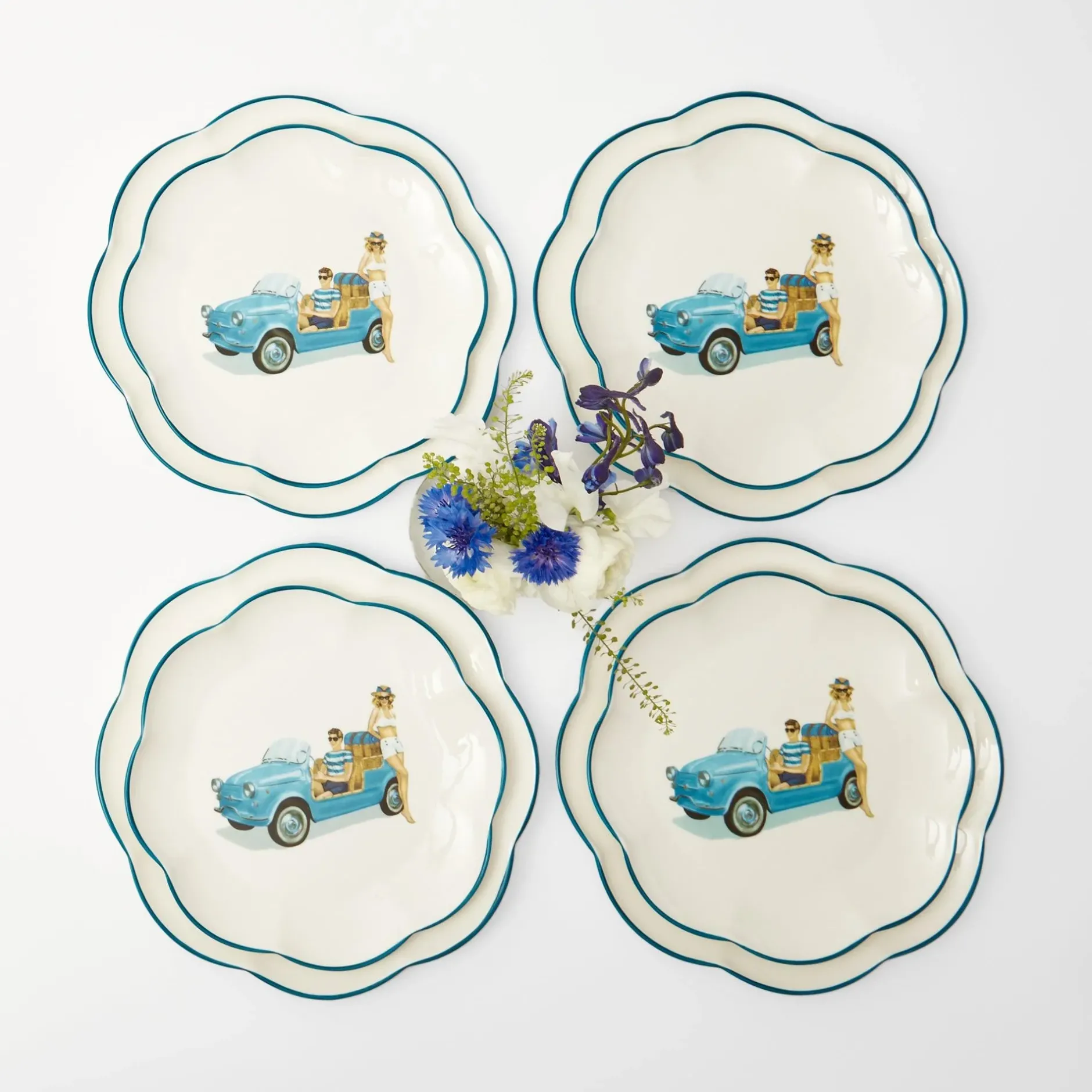 Hot Mrs. Alice Fiat Jolly Dinner & Starter Plates (Set Of 8)
