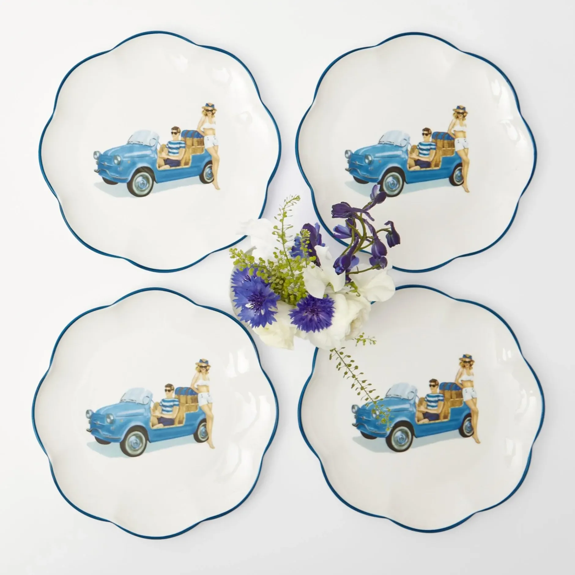 New Mrs. Alice Fiat Jolly Starter Plates (Set Of 4)