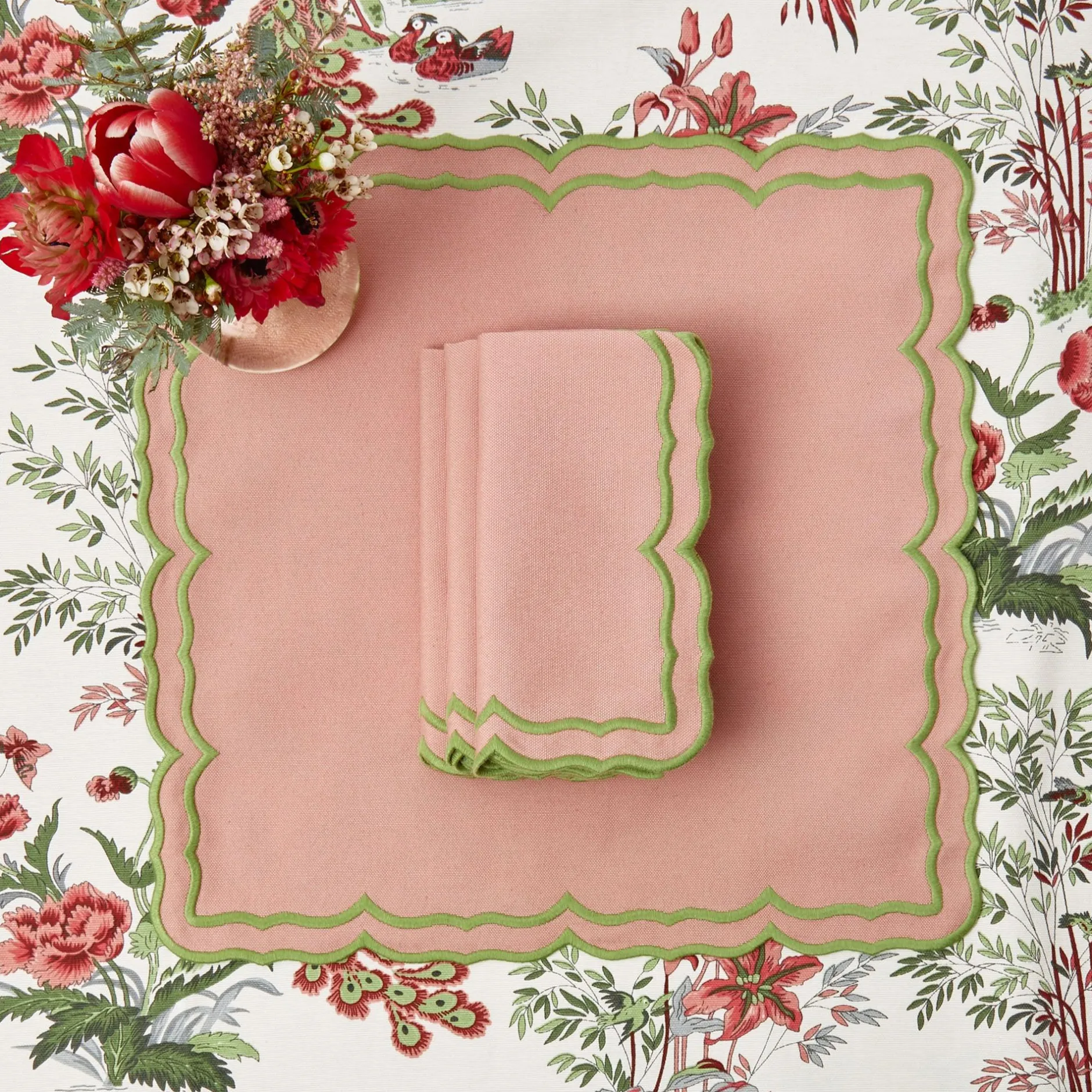 Clearance Mrs. Alice Fleur Pink Napkins (Set Of 4)