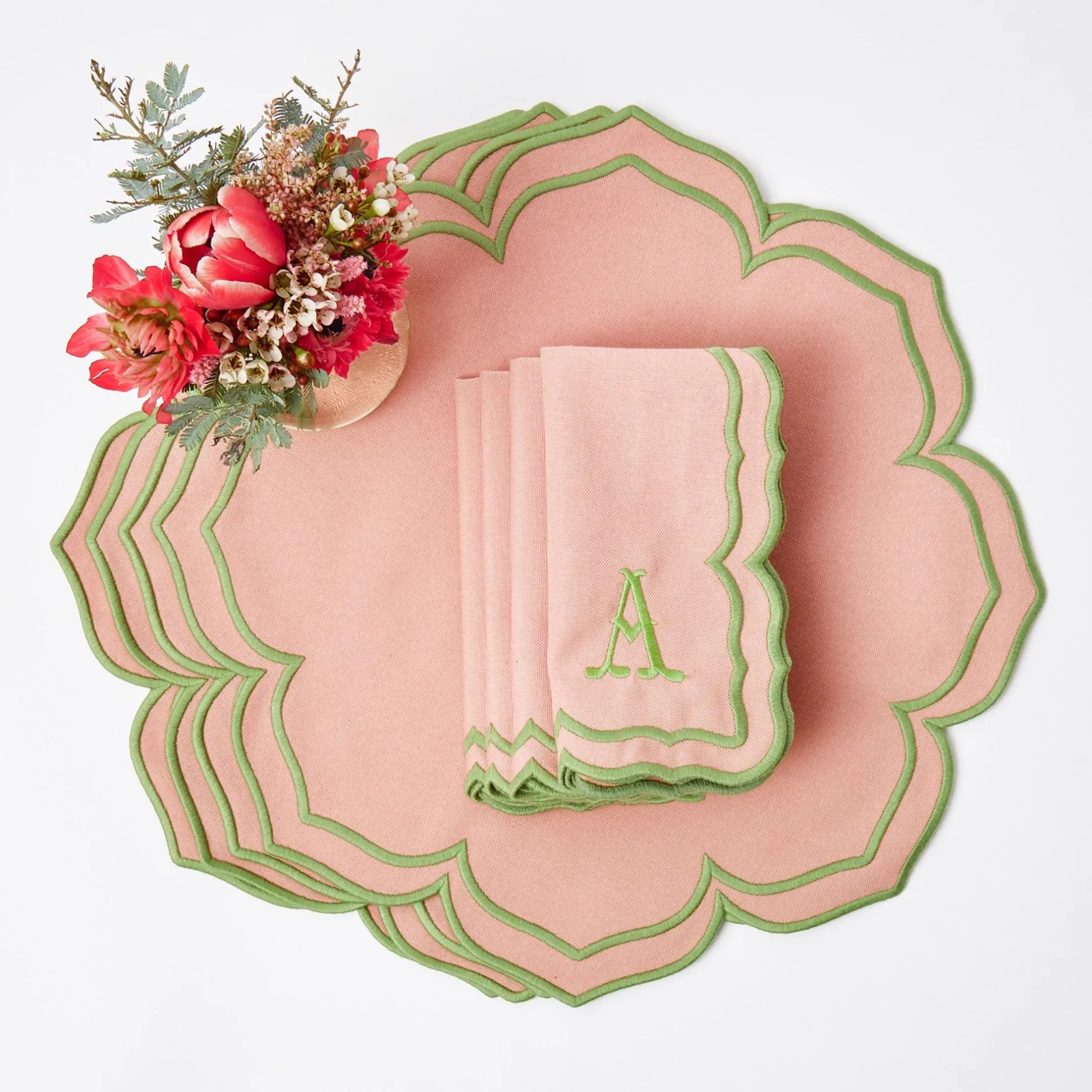 Hot Mrs. Alice Fleur Pink Placemats (Set Of 4)
