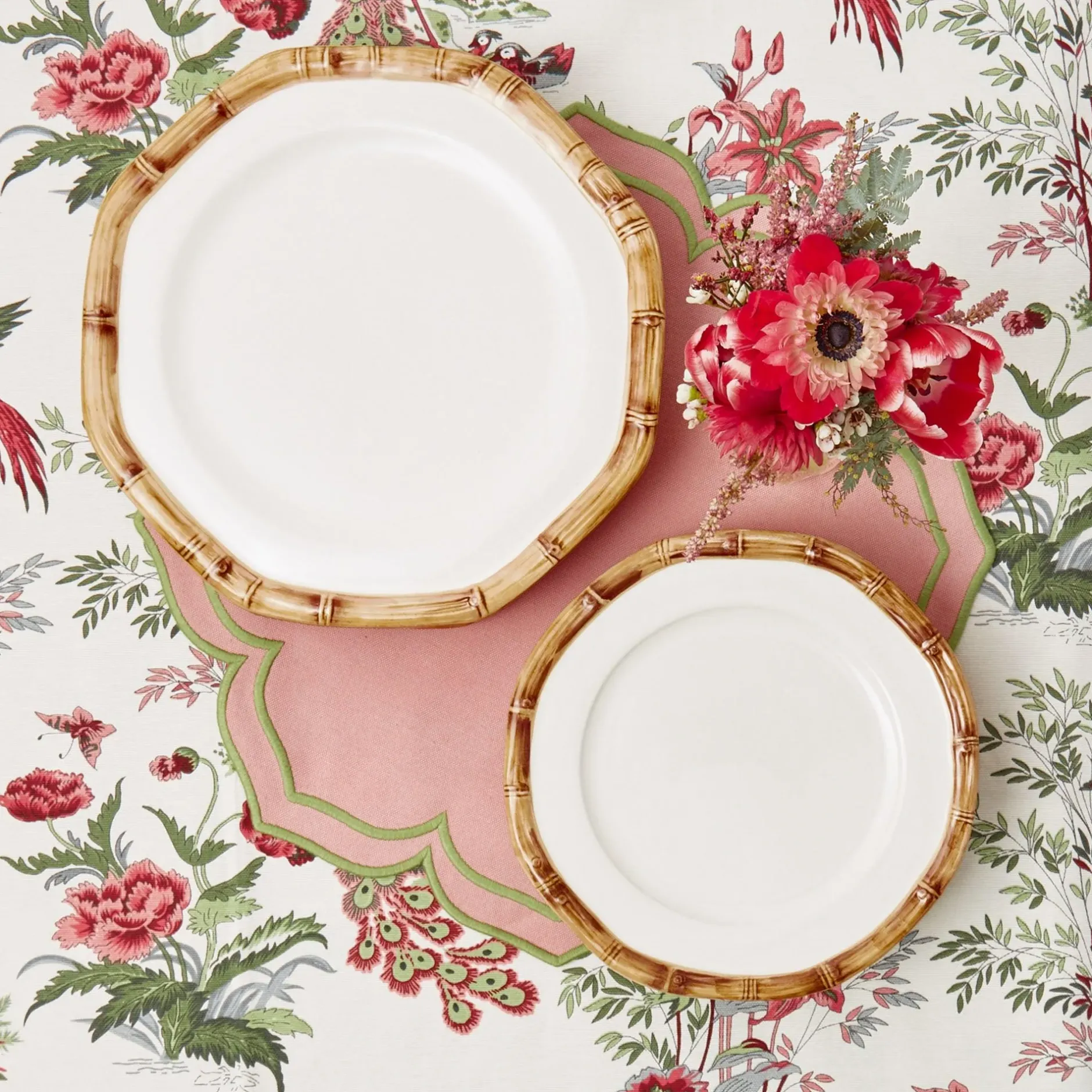 Hot Mrs. Alice Fleur Pink Placemats (Set Of 4)