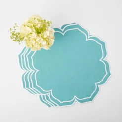 New Mrs. Alice Fleur Turquoise Placemats (Set Of 4)