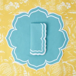 New Mrs. Alice Fleur Turquoise Placemats (Set Of 4)