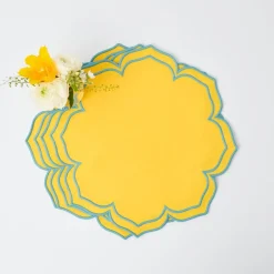 Best Mrs. Alice Fleur Yellow Placemats (Set Of 4)