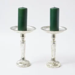 Best Mrs. Alice Forest Green Pillar Candles (Pair)