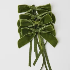 Hot Mrs. Alice Forest Green Velvet Mini Bows (Set Of 4)