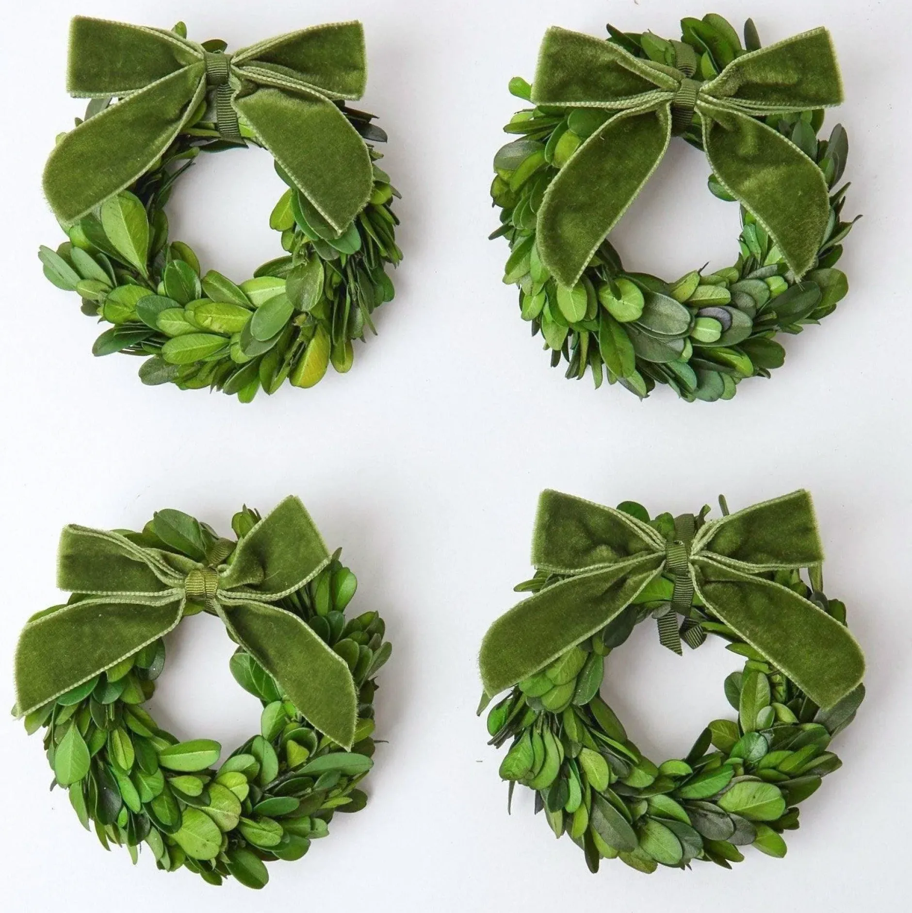 Hot Mrs. Alice Forest Green Velvet Mini Bows (Set Of 4)