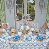 New Mrs. Alice French Blue Garland Dinner & Starter Plates (Set Of 8)
