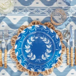 Clearance Mrs. Alice French Blue Garland Dinner Plates (Set Of 4)