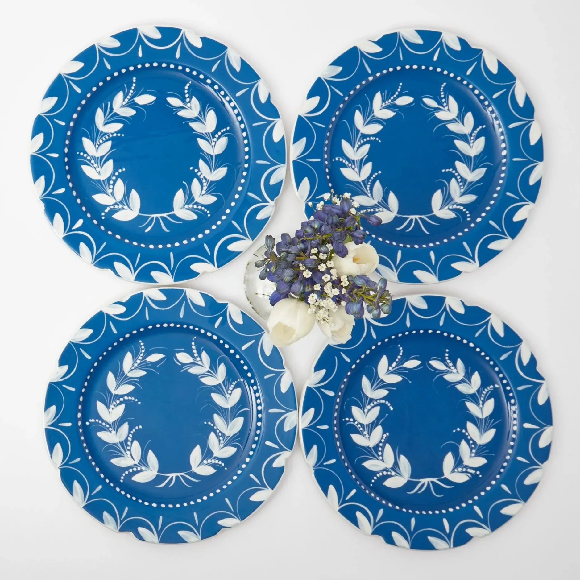Discount Mrs. Alice French Blue Garland Dinner Plates (Set Of 4)