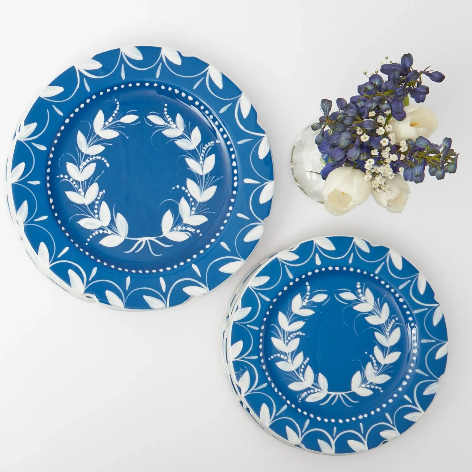 Online Mrs. Alice French Blue Garland Starter Plates (Set Of 4)