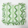 Sale Mrs. Alice Frilled Green Ikat Seat Pad Cushion