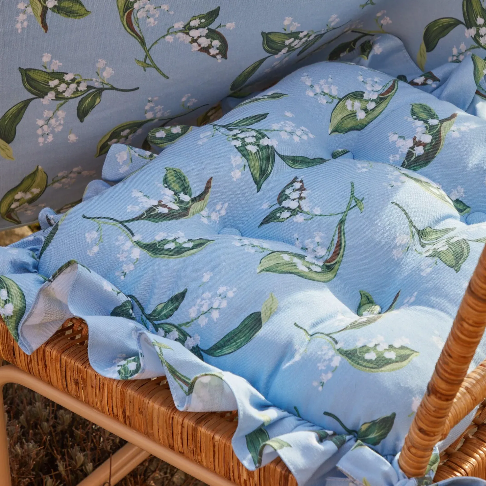 Sale Mrs. Alice Frilled Lily Of The Valley Seat Pad Cushion