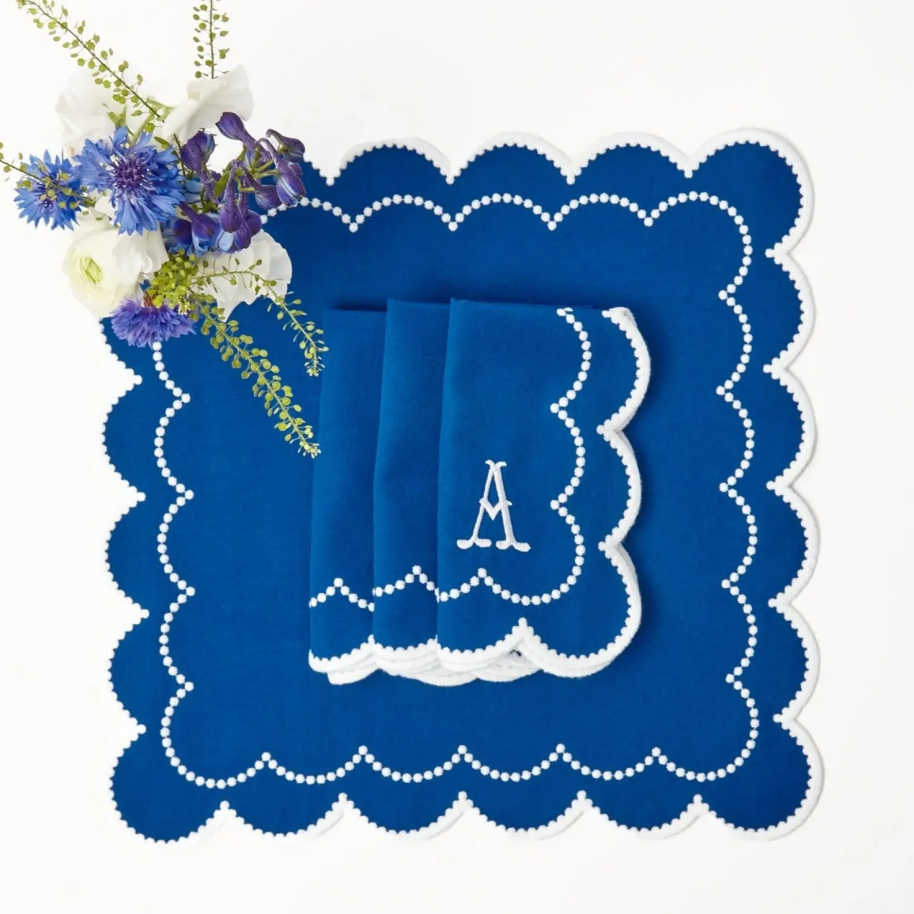 Outlet Mrs. Alice Gabrielle Blue Napkins (Set Of 4)