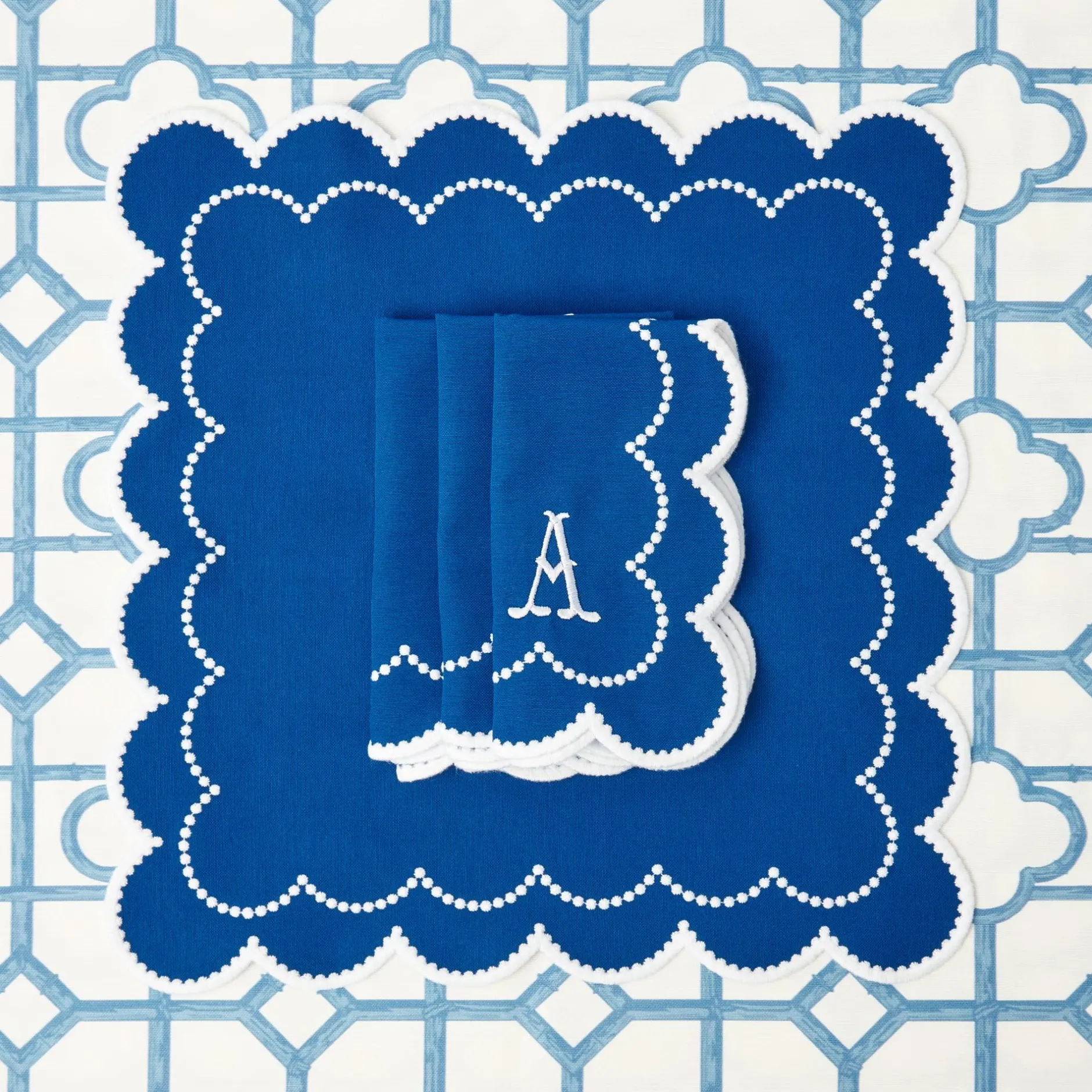 Outlet Mrs. Alice Gabrielle Blue Napkins (Set Of 4)