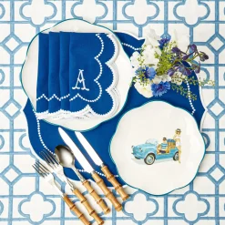 New Mrs. Alice Gabrielle Blue Placemats & Napkins (Set Of 4)