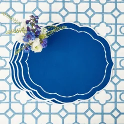 New Mrs. Alice Gabrielle Blue Placemats & Napkins (Set Of 4)