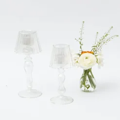 Mrs. Alice Glass Lantern Tea Light Holder (Pair) - 24Cm