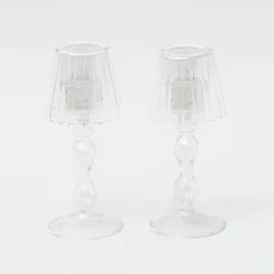 Best Mrs. Alice Glass Lantern Tea Light Holder (Pair) - 18Cm