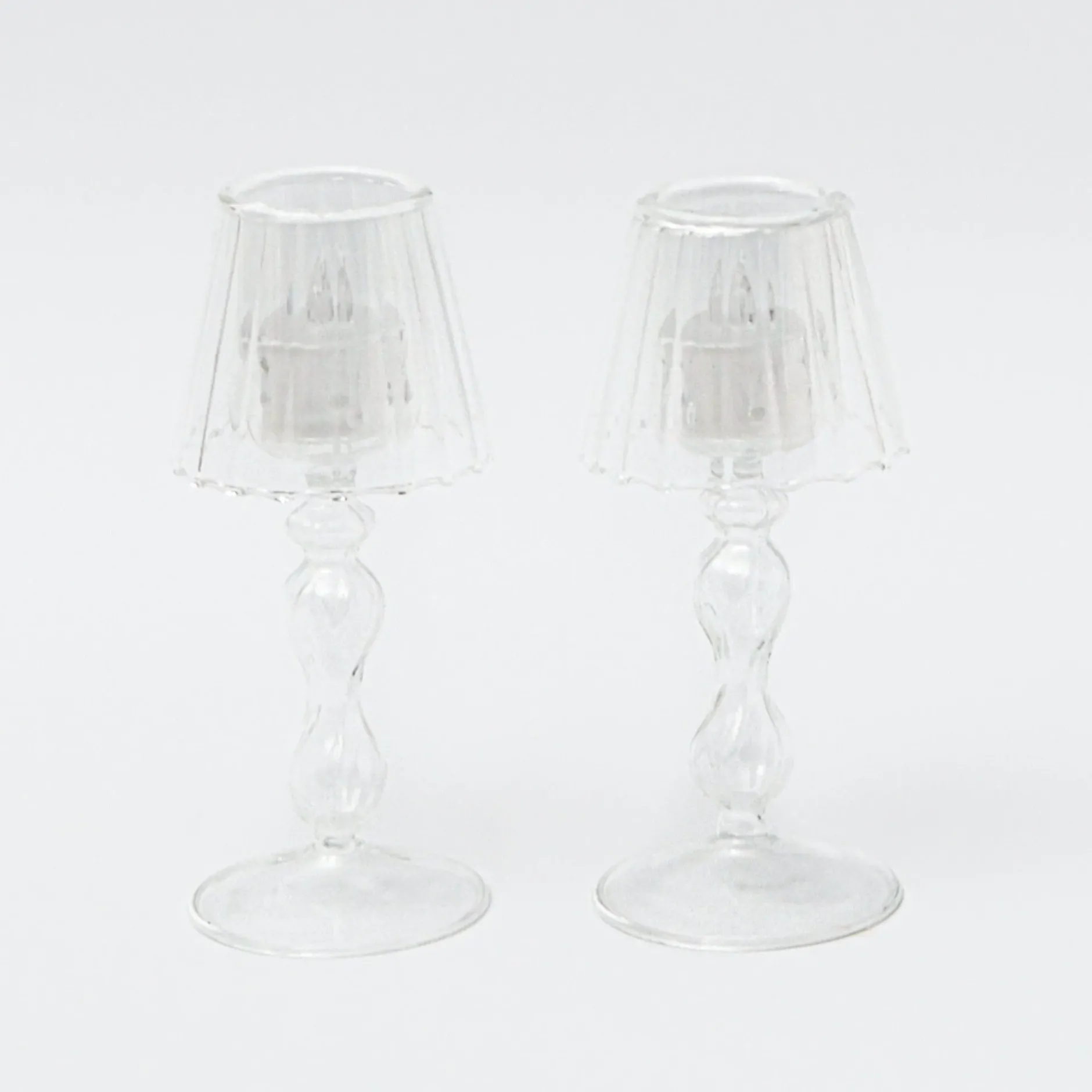 Best Mrs. Alice Glass Lantern Tea Light Holder (Pair) - 18Cm
