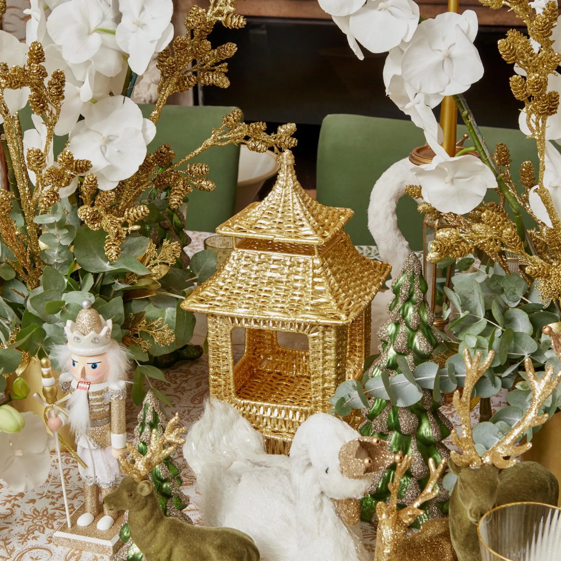 Sale Mrs. Alice Gold Rattan Pagoda Lantern