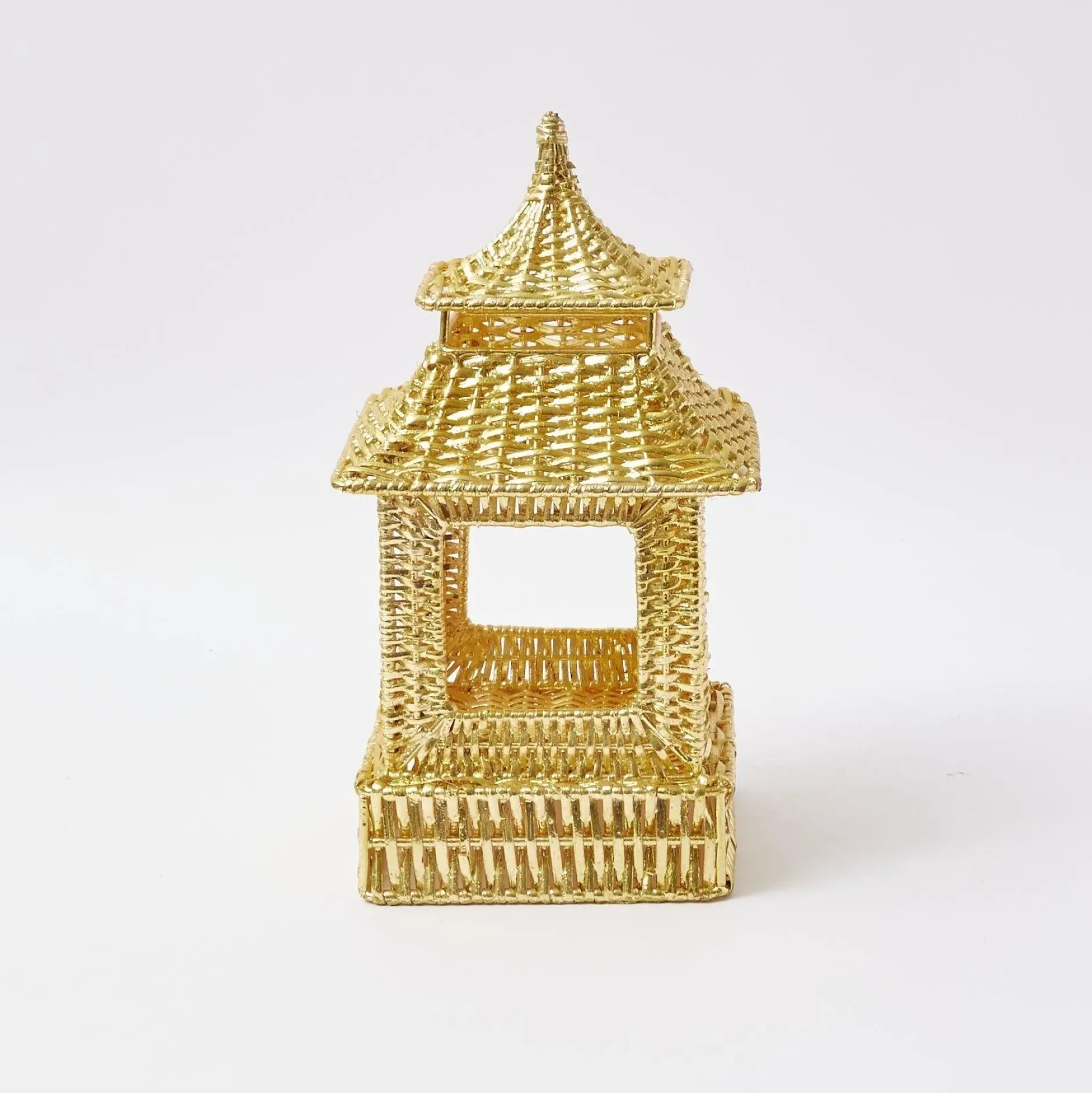 Sale Mrs. Alice Gold Rattan Pagoda Lantern