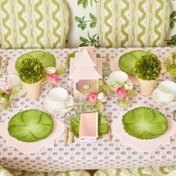 Sale Mrs. Alice Green & White Rim Water Glasses (Set Of 4)