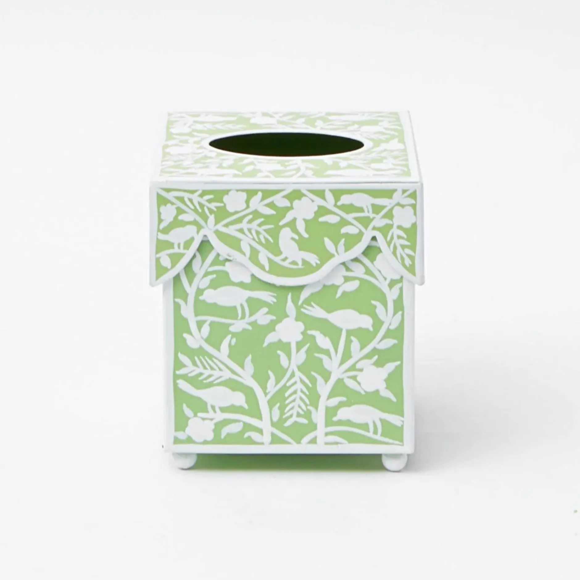 Online Mrs. Alice Green Floral Tole Tissue Box