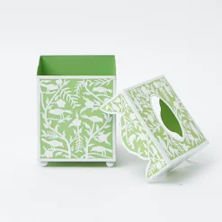 Online Mrs. Alice Green Floral Tole Tissue Box