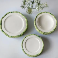 Outlet Mrs. Alice Green Geometric Bamboo Starter Plate (Set Of 4)