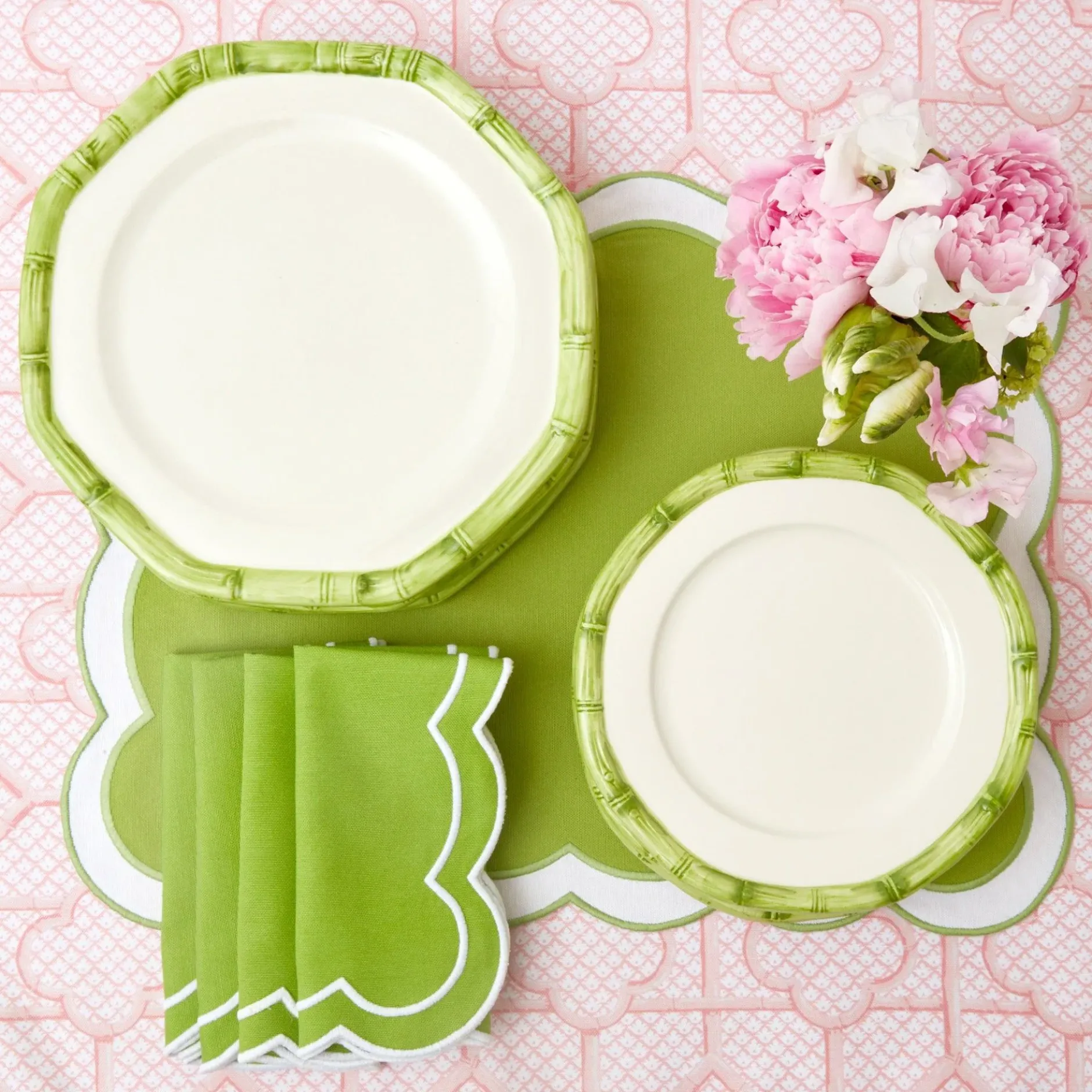 Best Mrs. Alice Green Geometric Bamboo Starter Plate