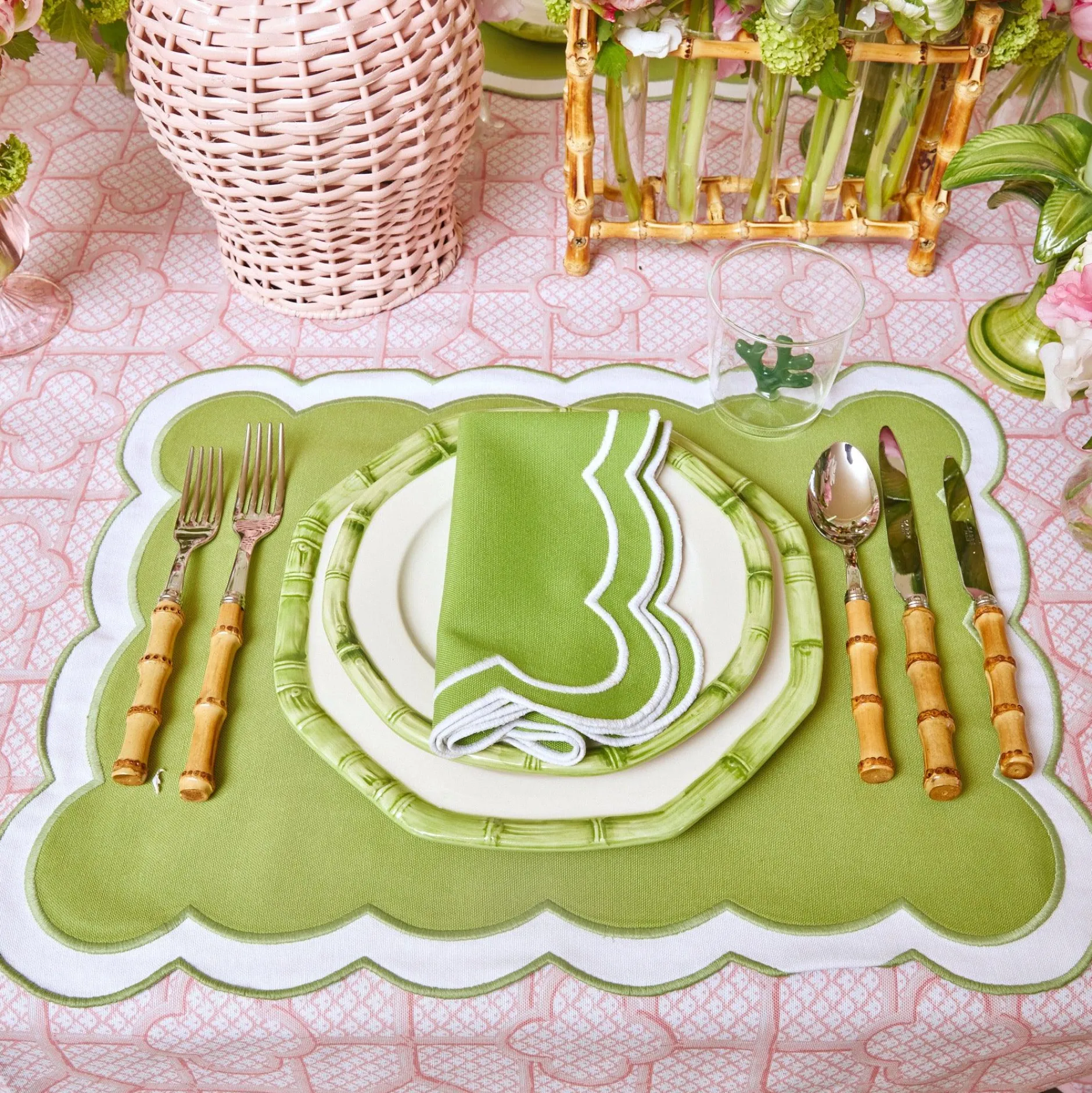 Outlet Mrs. Alice Green Geometric Bamboo Starter Plate
