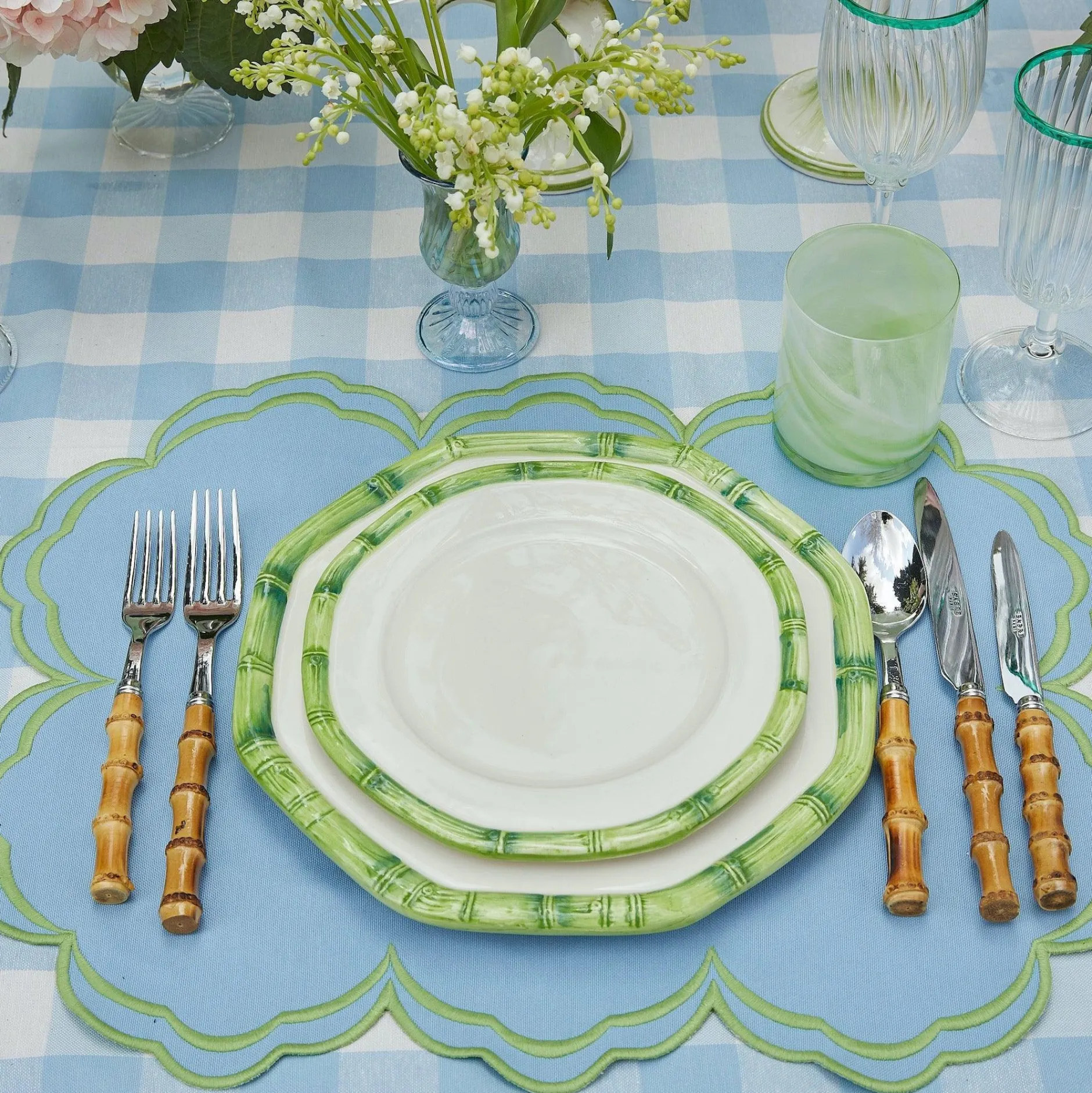 Best Mrs. Alice Green Geometric Bamboo Starter Plate (Set Of 4)