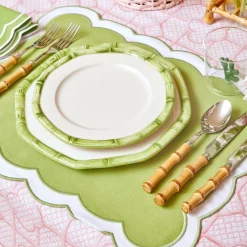 Best Mrs. Alice Green Geometric Bamboo Starter Plate (Set Of 4)