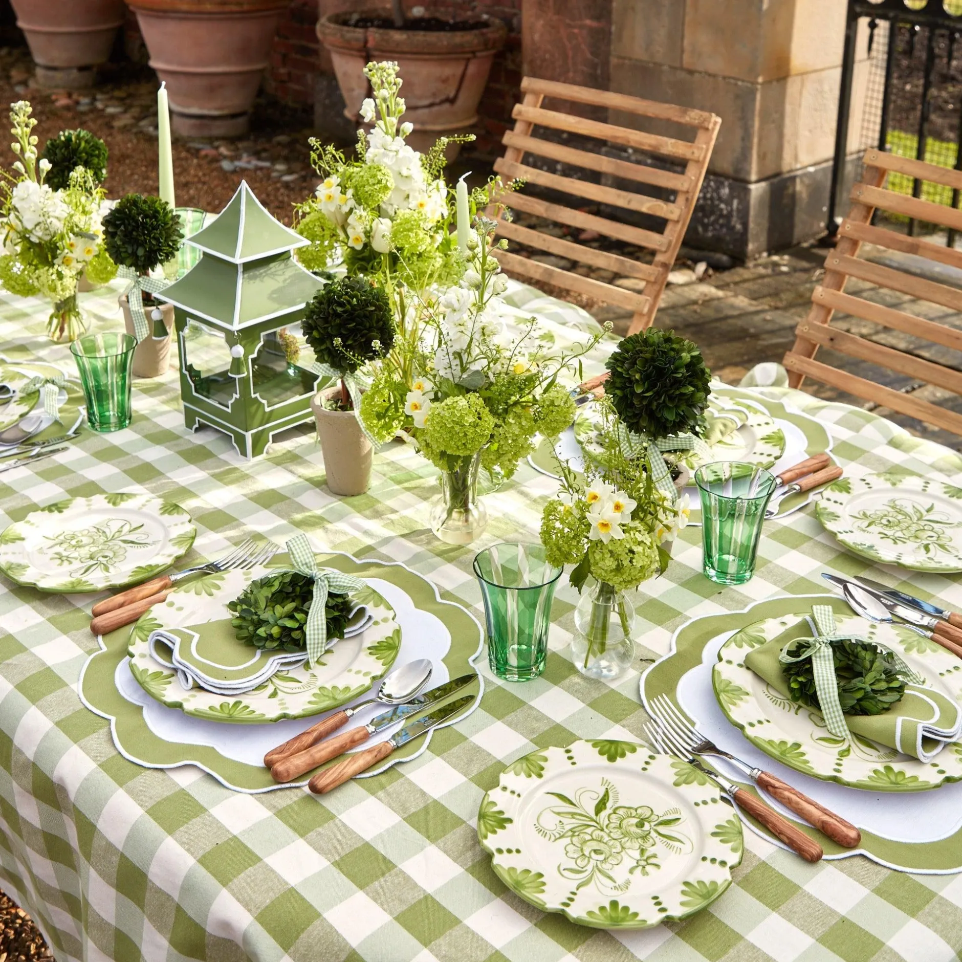 Best Mrs. Alice Green Gingham Tablecloth