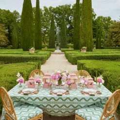 Sale Mrs. Alice Green Ikat & Pink Fleur Linen Set