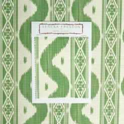 New Mrs. Alice Green Ikat Stripe Fabric