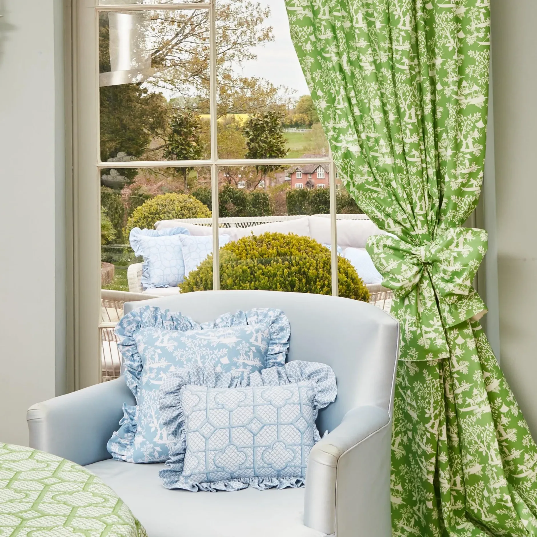 Best Mrs. Alice Green Pagoda Garden Fabric
