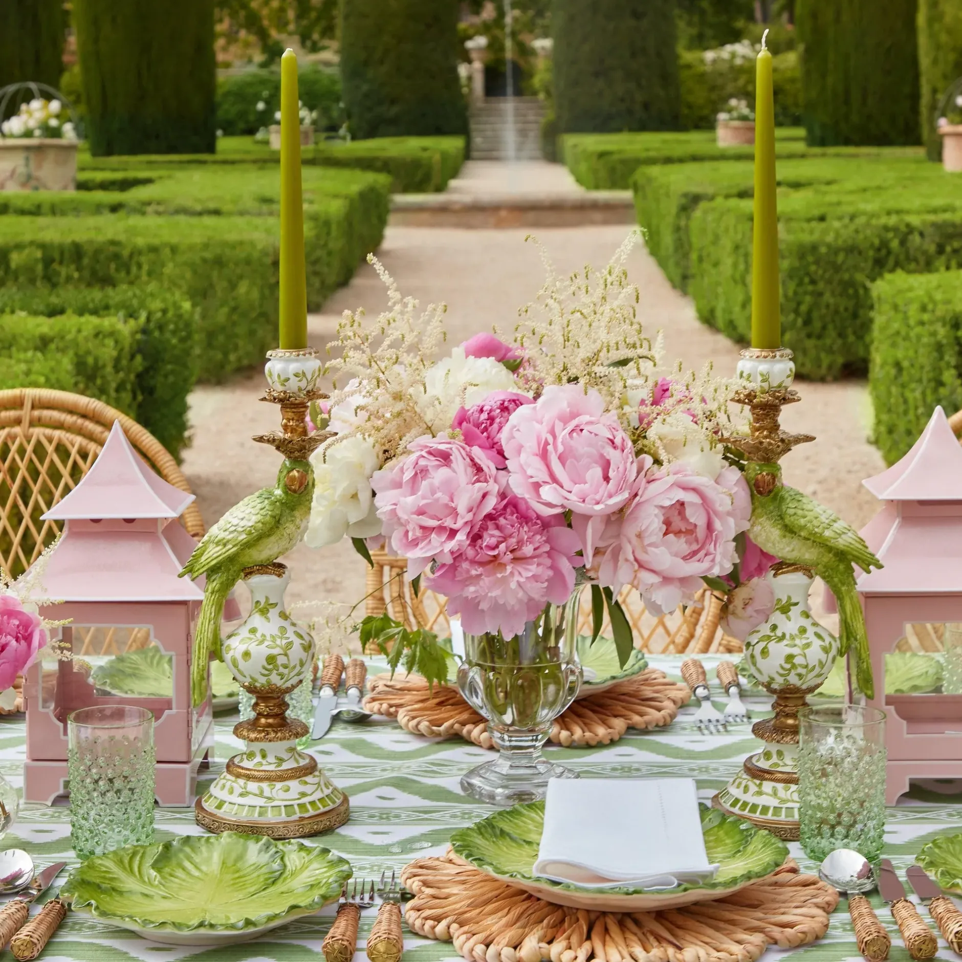 Hot Mrs. Alice Green Parrot Candlescape