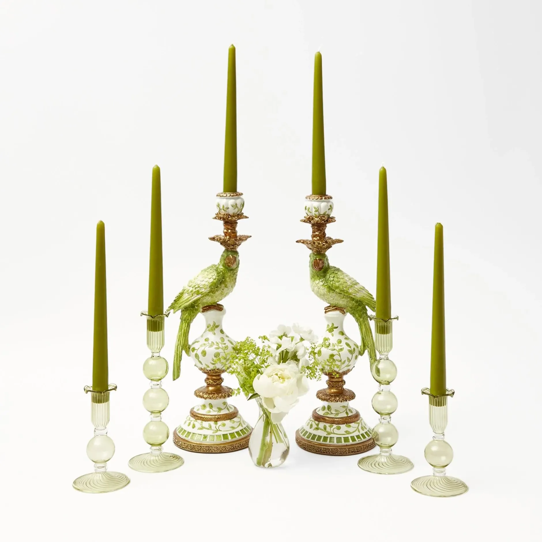 Hot Mrs. Alice Green Parrot Candlescape