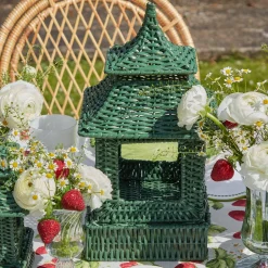Hot Mrs. Alice Green Rattan Pagoda Lantern