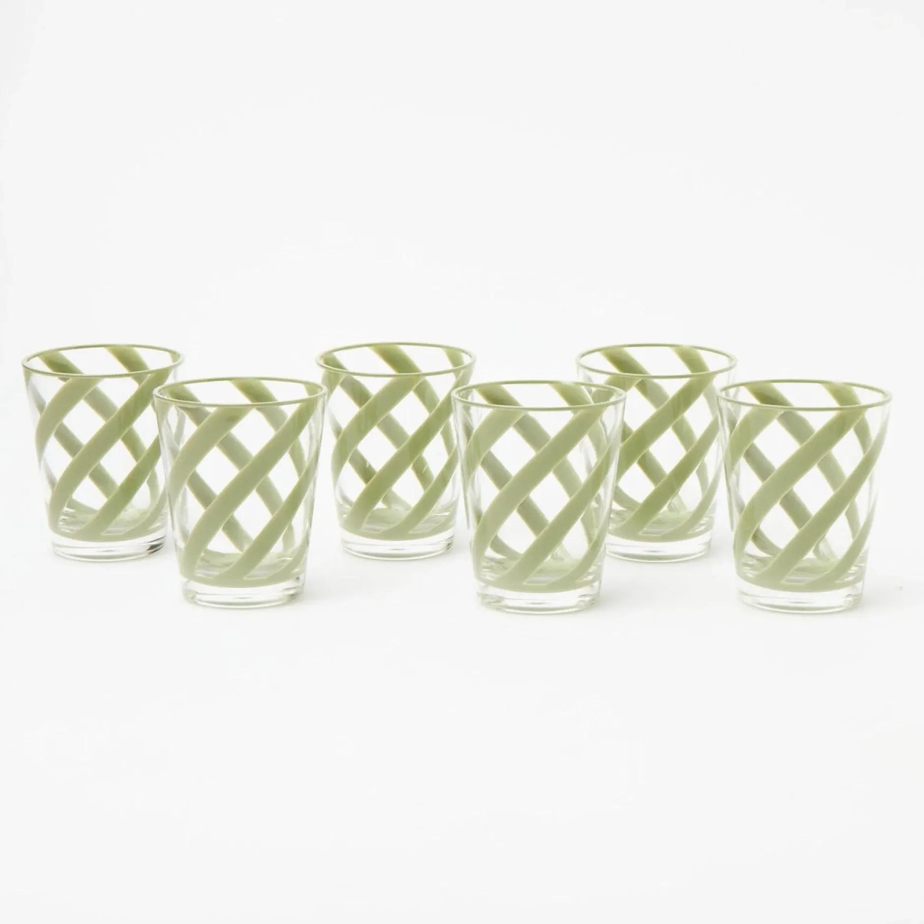 Hot Mrs. Alice Green Swirl Outdoor Glasses (Set Of 6)