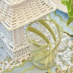 Hot Mrs. Alice Green Swirl Outdoor Glasses (Set Of 6)