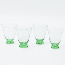 Hot Mrs. Alice Green Tulip Water Glass (Set Of 4)