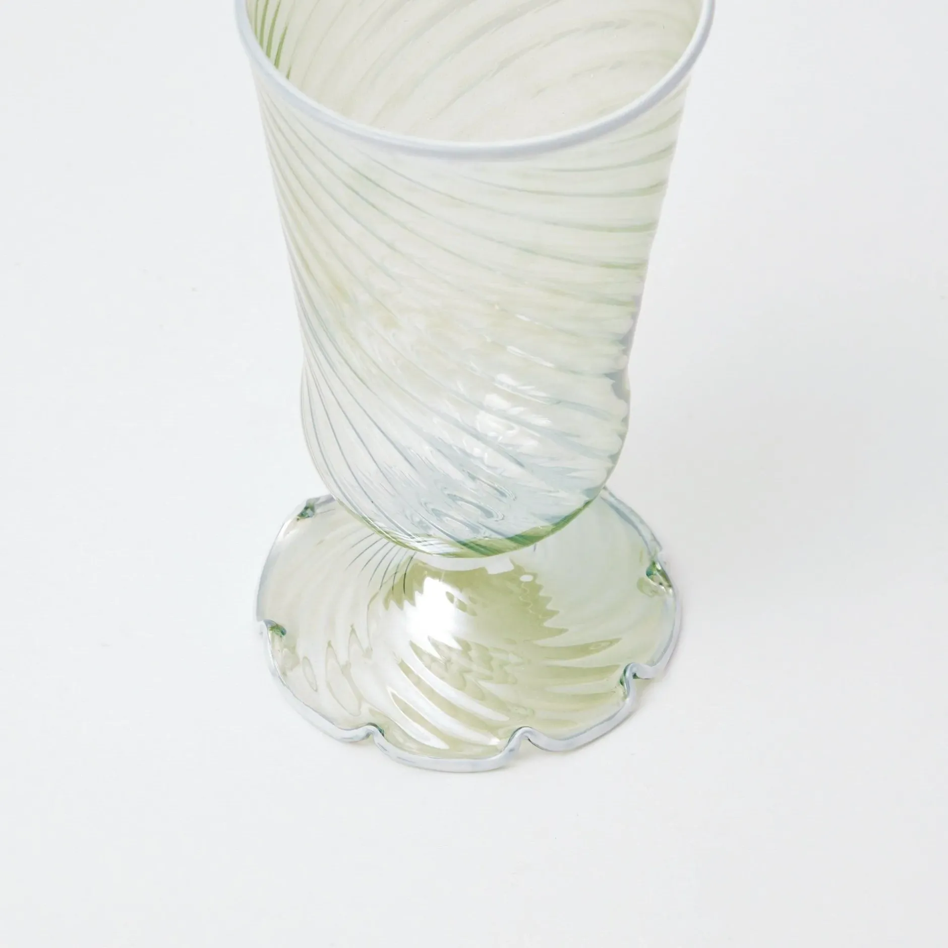 Online Mrs. Alice Green White Rim Frilled Glasses (Set Of 4)